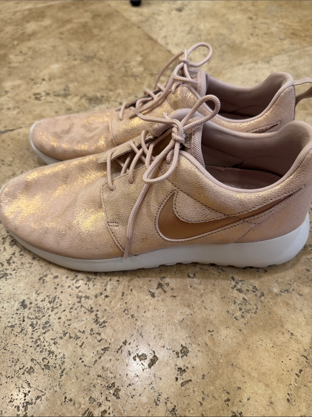 Nike Women’s Rose Gold Shimmer Lace-Up Sneakers